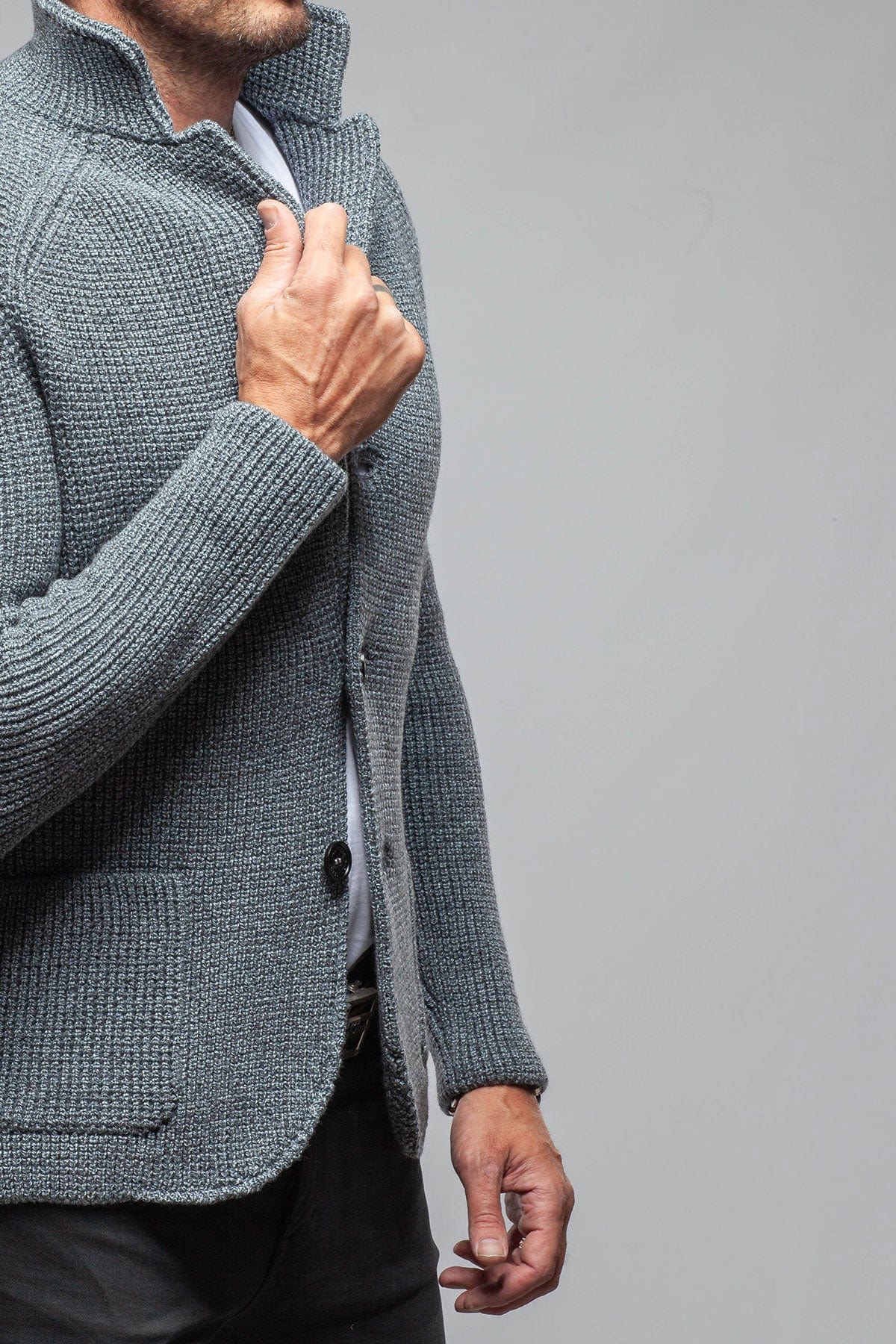 Tuscan Sweater Jacket In Charcoal - Image 6