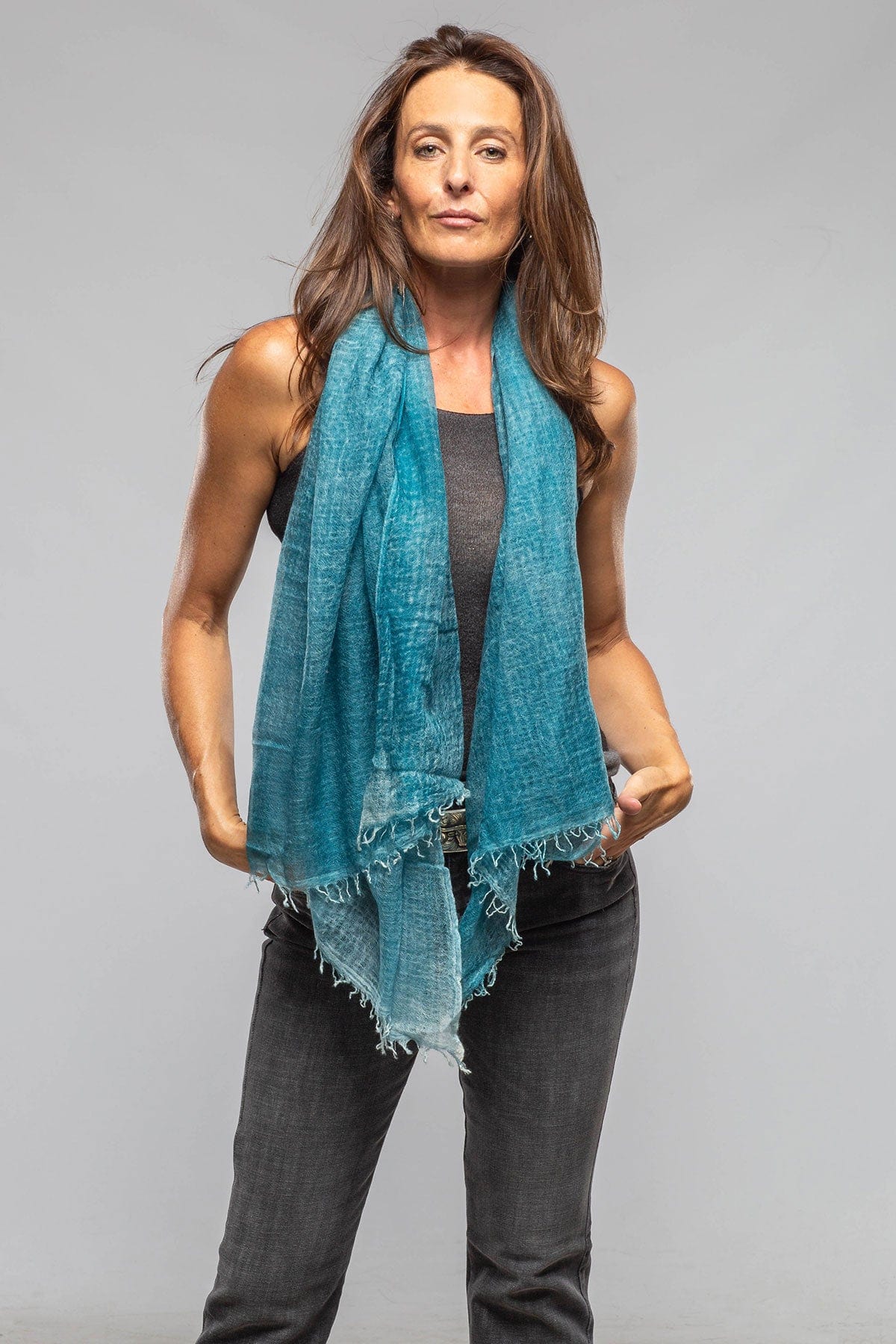 Volare Camo Cashmere Scarf In Laguna - Image 2