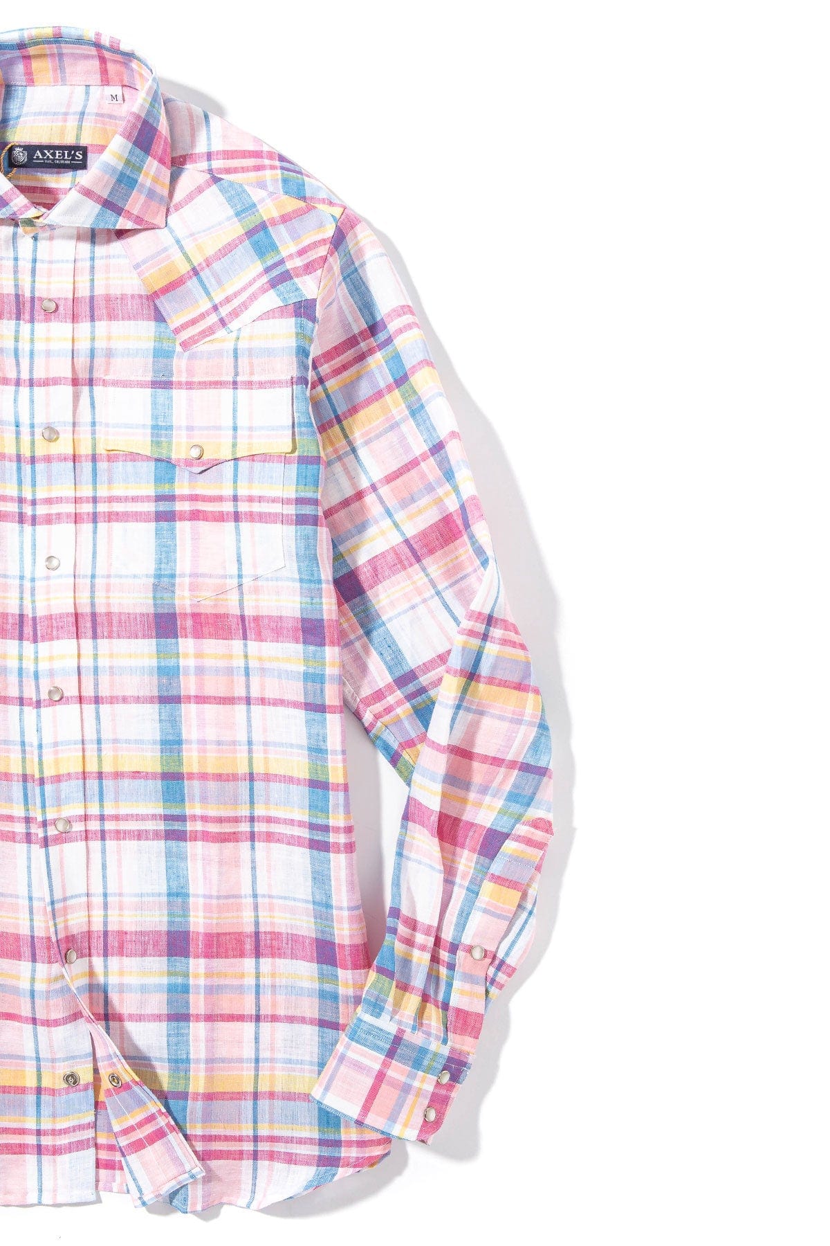 Western Linen In Pink and Purple with Yellow - Image 2