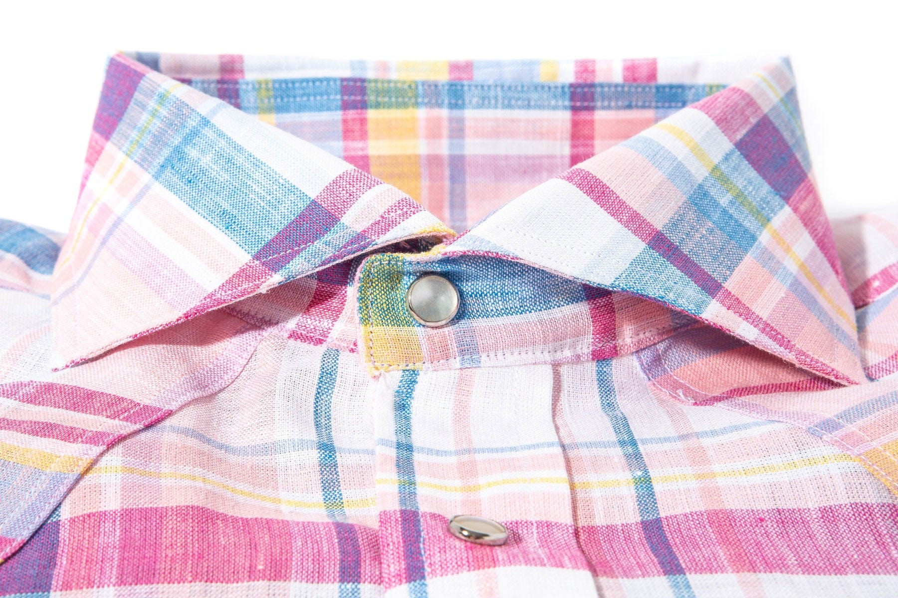 Western Linen In Pink and Purple with Yellow - Image 3