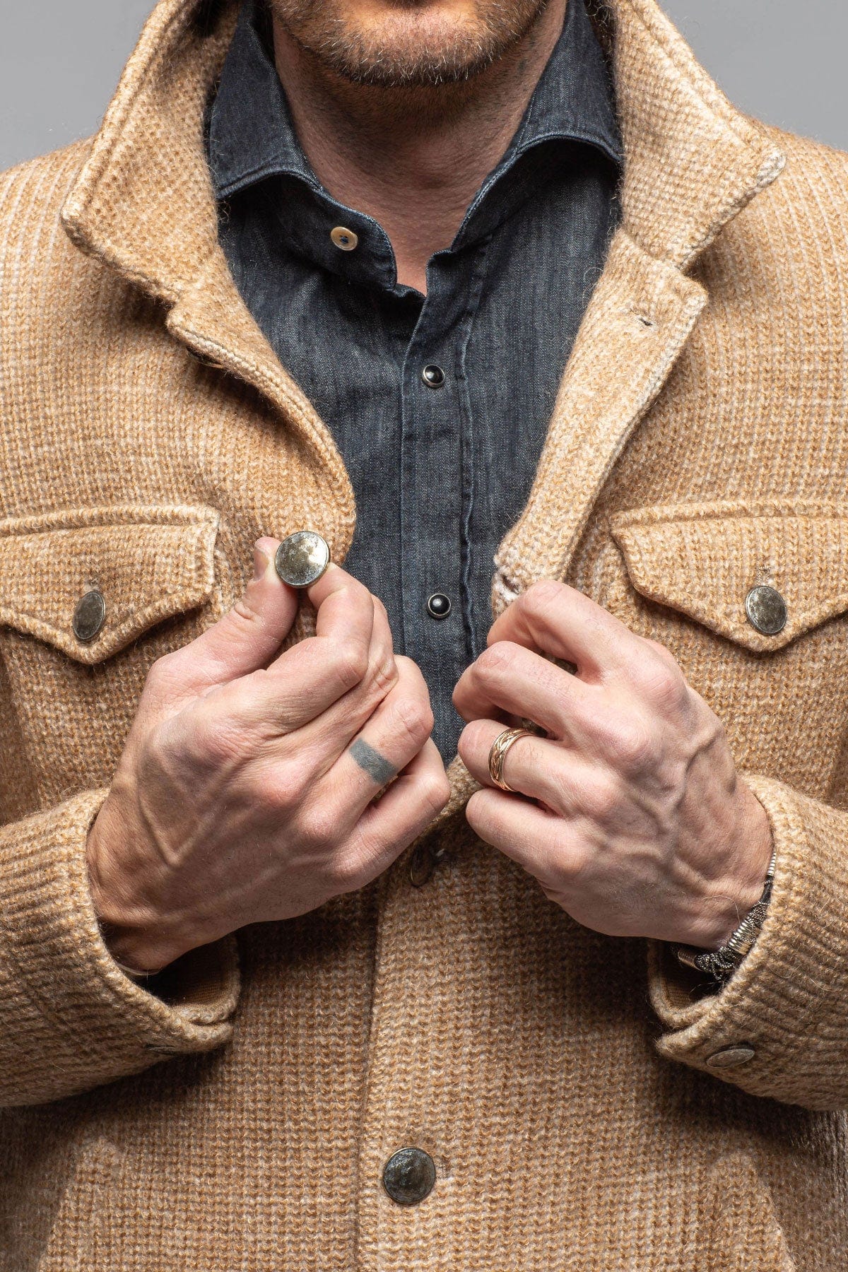Wrangell Knit Jacket In Camel - Image 6
