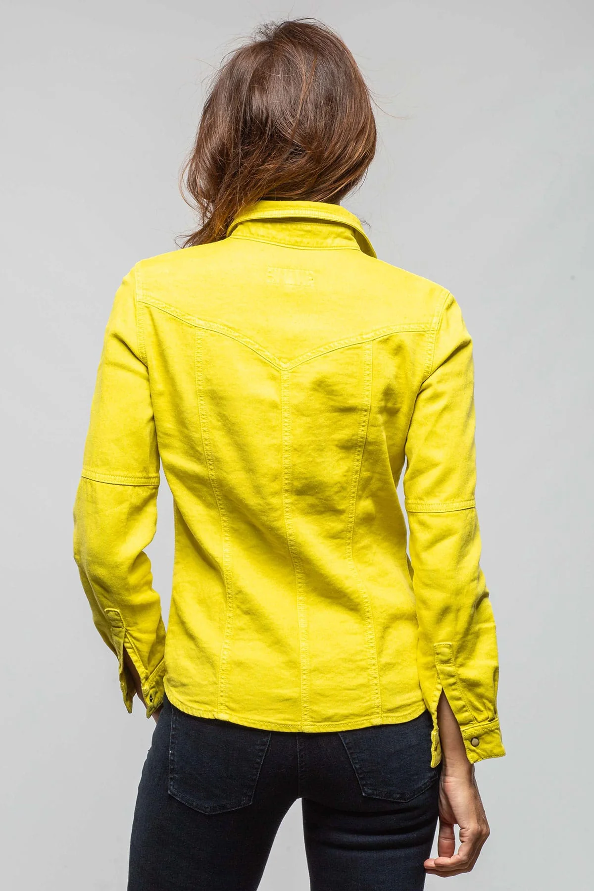 Yarmony Linen-Cotton Snap Shirt In Limone - Image 3