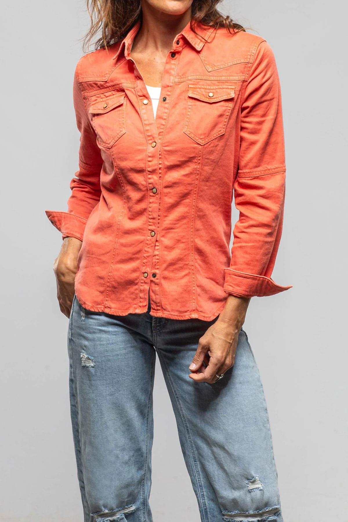 Yarmony Linen-Cotton Snap Shirt In Tropicale