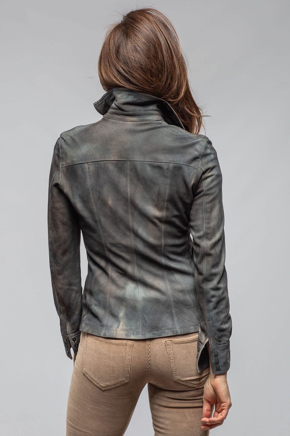 Yarrow Washed Suede Shirt In Charred Wood - Image 4
